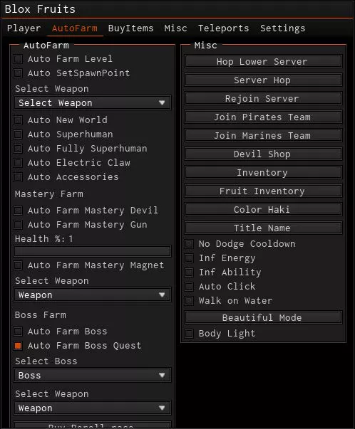 Blox fruits script - (Autofarm LVL, AutoStats, Teleports & more) -  Roblox-Scripter