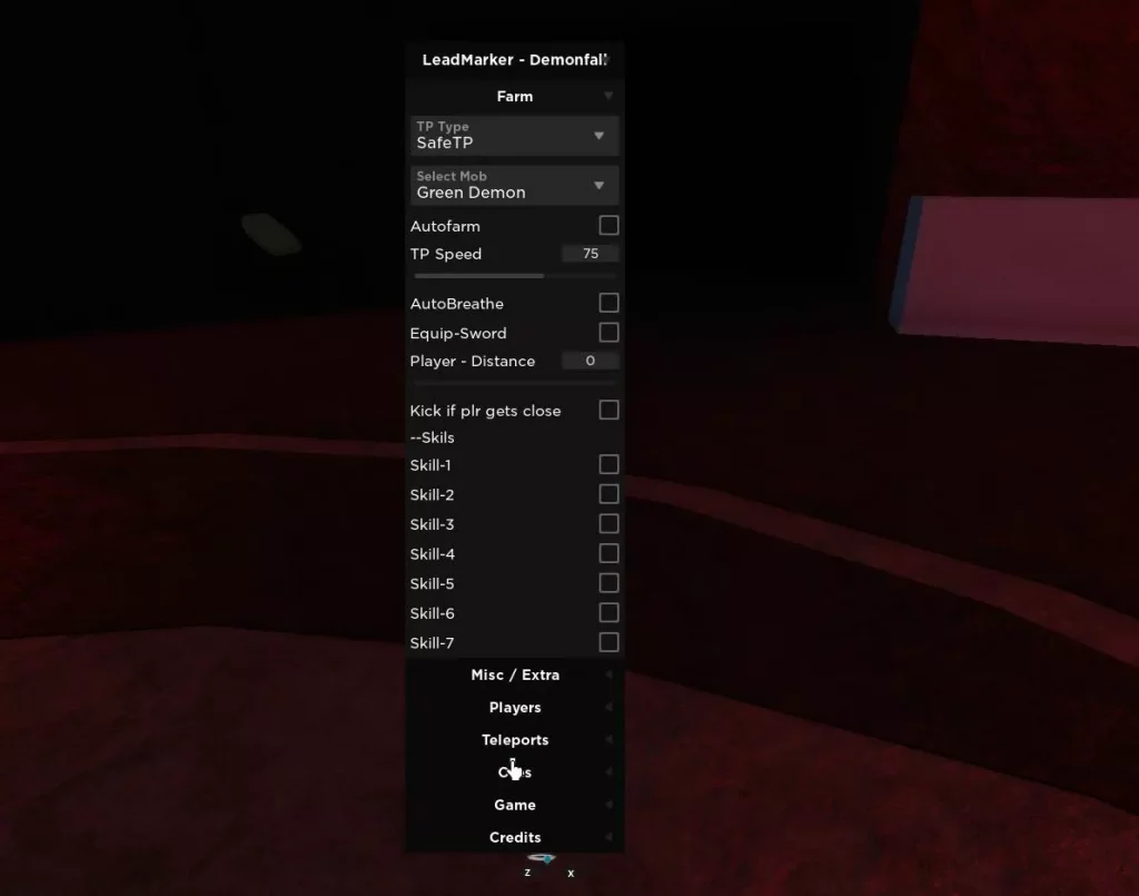 Demonfall script - (Many functions) - Roblox-Scripter