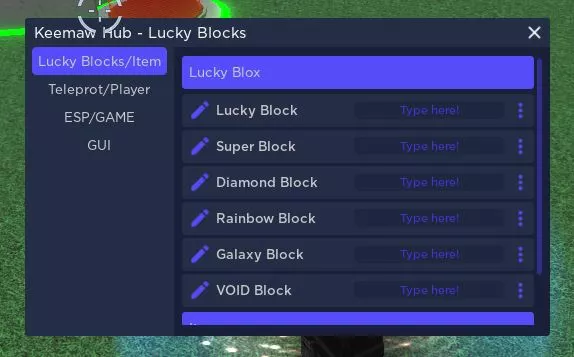 LUCKY BLOCKS Battlegrounds GUI