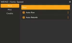 Sonic Speed Simulator [Auto Step Collect All - Rebirth & More!] Scripts