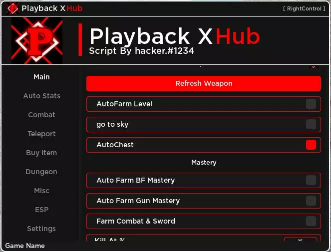 Script blox fruits Playback X (sem key)