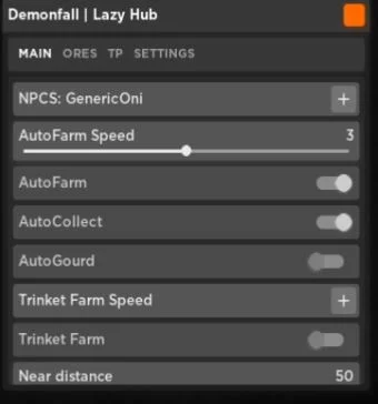 Demonfall Script (Lazy Hub) - (AutoFarm NPC, AutoCollect