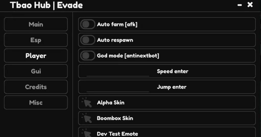 Evade script – (NoClip, Full Night, No Fog & more)