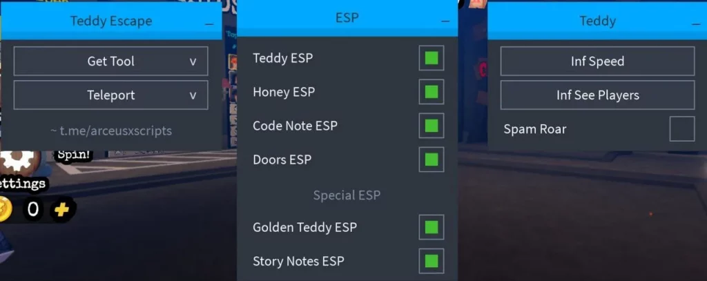 Teddy escape script – (Get Tools, ESP)