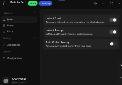 Dont Wake the Brainrots script – (Instant Steal, Auto Collect money, ESP Brainrots)