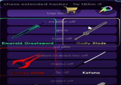 Chaos Extended script - (Trap Killer, Fly, Walkspeed modifier, NoClip)