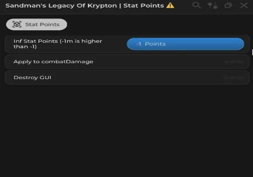 Legacy of Krypton script: INF Stat Points