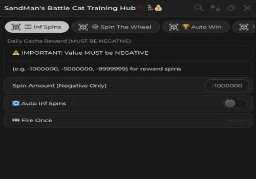 Battle Cat Training script: INF Spins, Auto Win