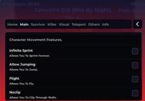 Bite by Night script: ESP, INF Sprint