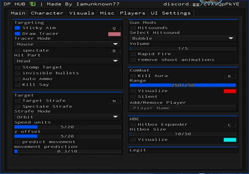 Da hood script: Sticky Aim, Kill Aura, Rapid Fire