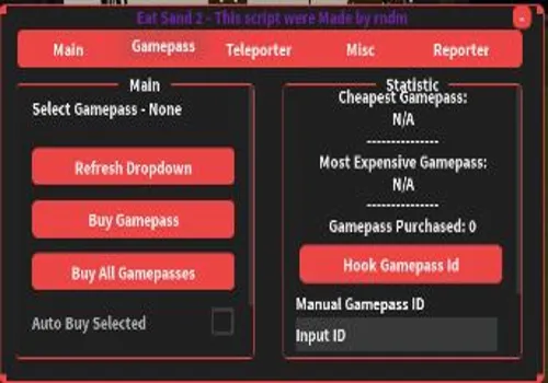 Eat Sand 2 script: Free gamepass
