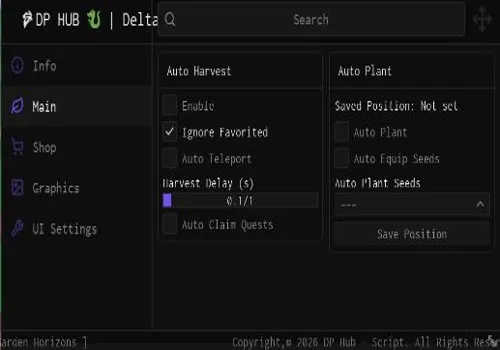 Garden Horizons script: DP Hub