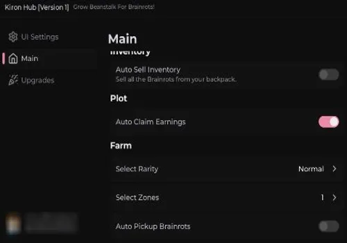 Grow Beanstalk for Brainrots script: Auto Claim Earnings, Auto Sell