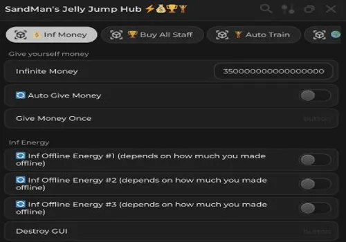 Jelly Jump script: INF Money, Auto Train