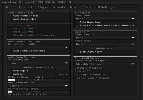 KAIZEN script: Autofarm chests, INF EXP