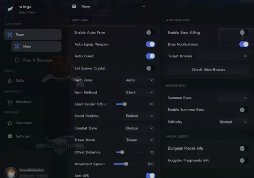 Sailor Piece script: Autofarm level, Auto Kill boss