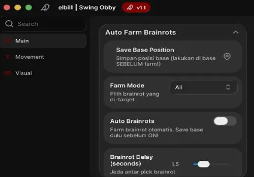 Swing Obby for Brainrots script: Autofarm, Auto Collect Cash