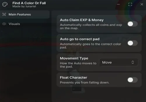 Find a Color or fall script: Auto Claim EXP and Money