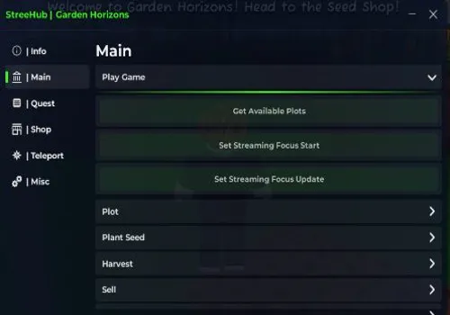 Garden Horizons script: Auto Quest, Auto Harvest