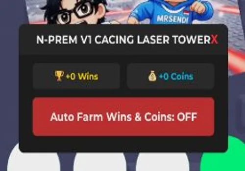 Cacing Laser Tower script: Autofarm wins