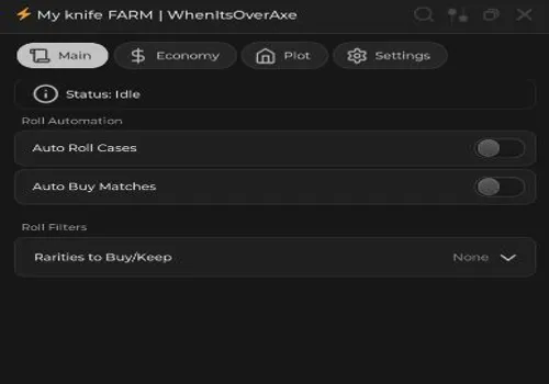 My Knife Farm script: Auto Roll case, Auto Buy case