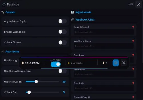 Sols RNG script: Auto Roll, Webhook, Auto Eggs