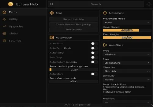 Attack on Titan Revolution script: Autofarm missions