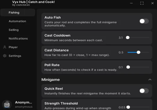 Catch and Cook script: auto fishing, auto net