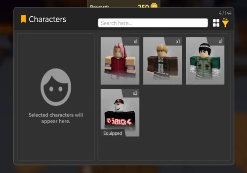 Character RNG script: auto roll, auto potions