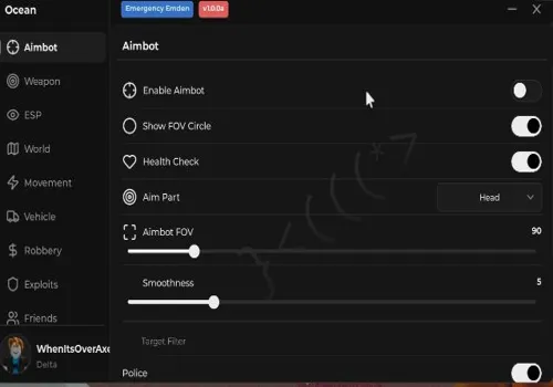 Emergency Emden script: Aimbot, ESP and more