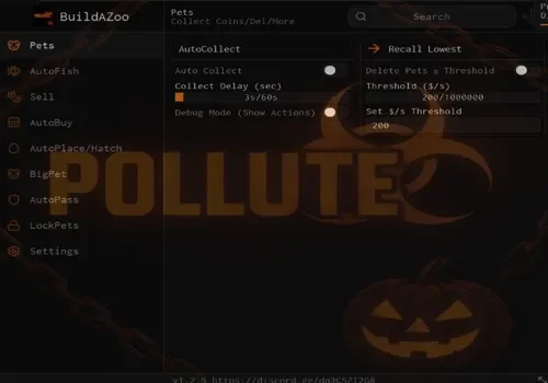 build a zoo script - polluted hub