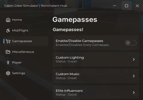 cabin crew simulator - nonchalant hub