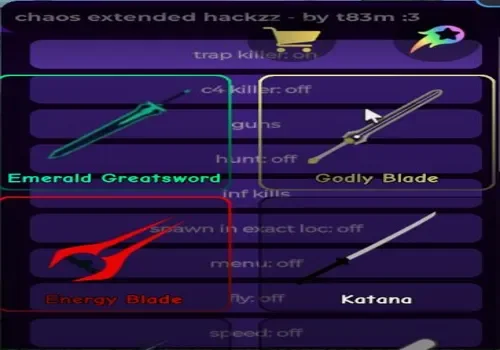 Chaos Extended script - (Trap Killer, Fly, Walkspeed modifier, NoClip)