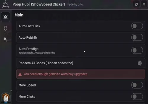 ishowspeed clicker poop hub