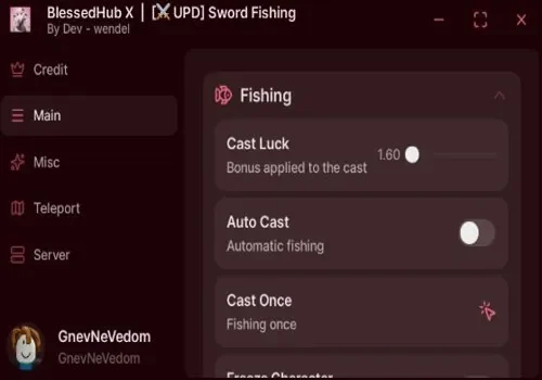 sword fishing script - blessed hub x
